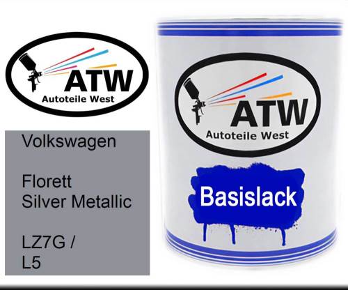 Volkswagen, Florett Silver Metallic, LZ7G / L5: 1L Lackdose, von ATW Autoteile West.